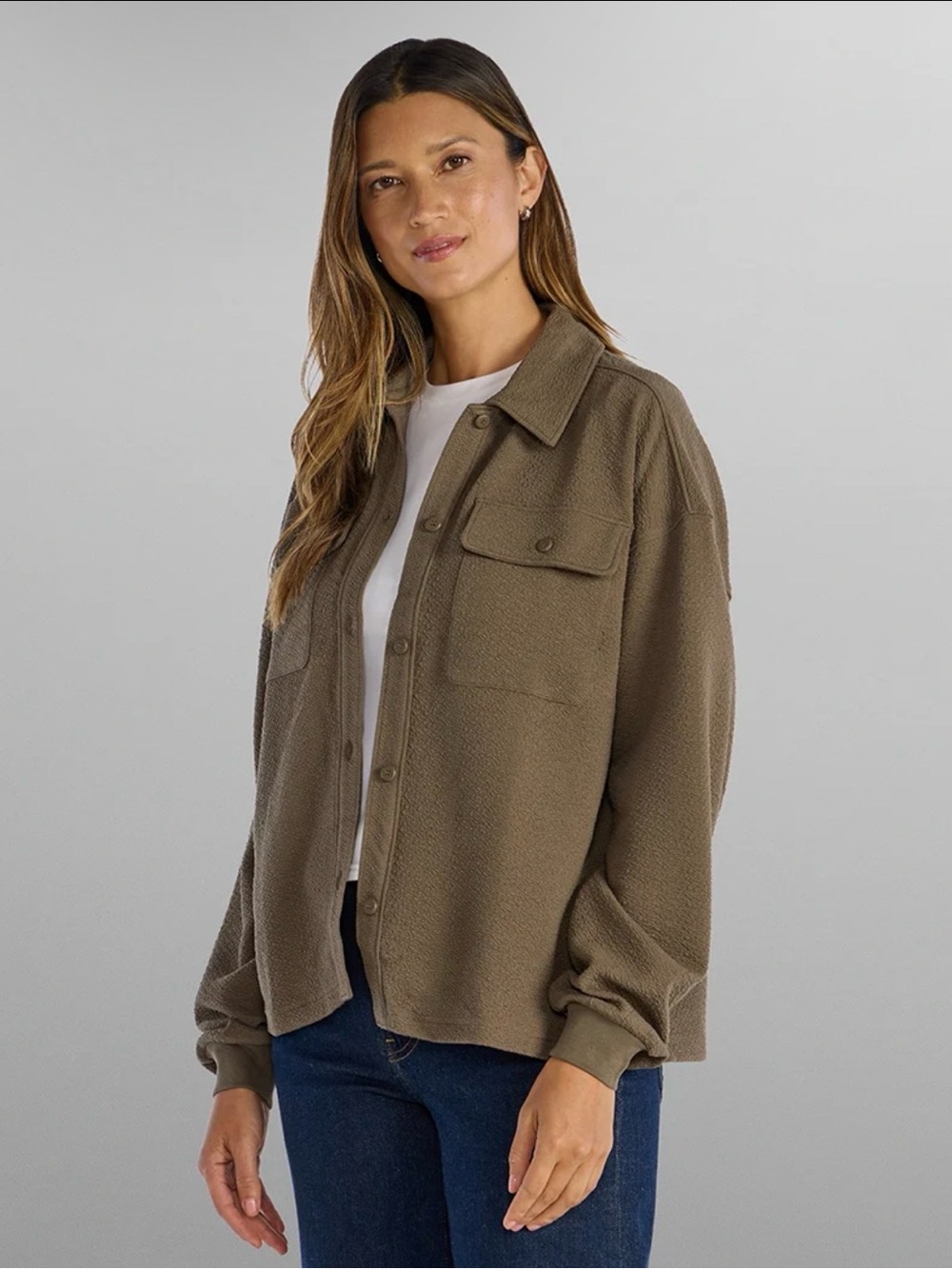BYLT Basics Olive Green Serene Shacket Small